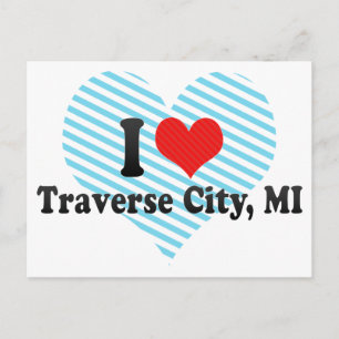 I Love Traverse City, MI Postcard