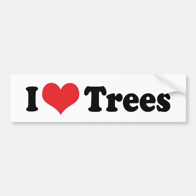 I Love Trees Bumper Sticker (Front)
