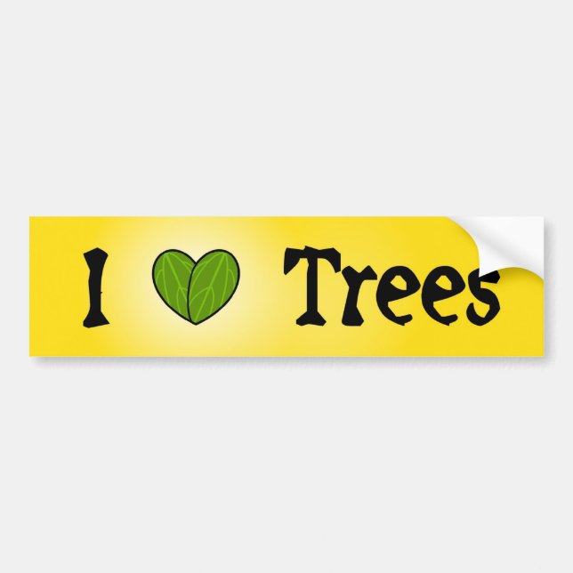 I Love Trees Bumper Sticker (Front)