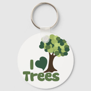 I love trees key ring