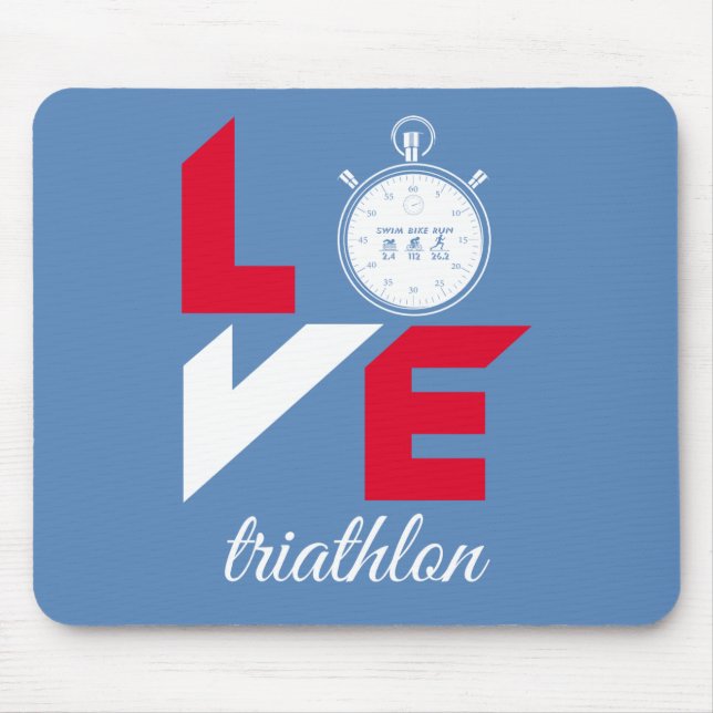 I love triathlon mouse mat (Front)