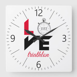 I love triathlon square wall clock