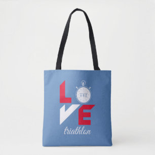 I love triathlon tote bag