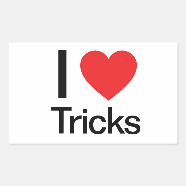 I Love Tricks Rectangular Sticker (Front)