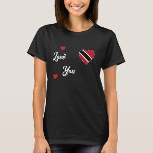 I Love Trinidad Tobago With Trinidad Flag In a Hea T-Shirt