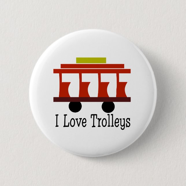 I Love Trolleys 6 Cm Round Badge (Front)