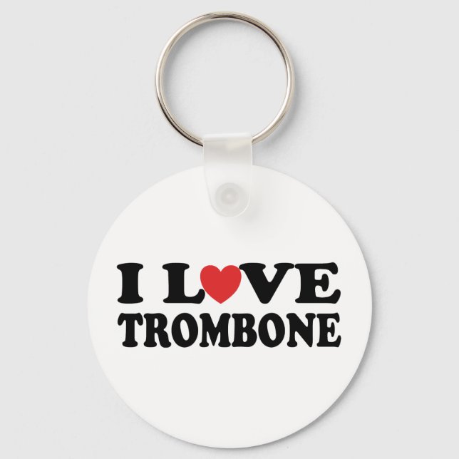 I Love Trombone Key Ring (Front)