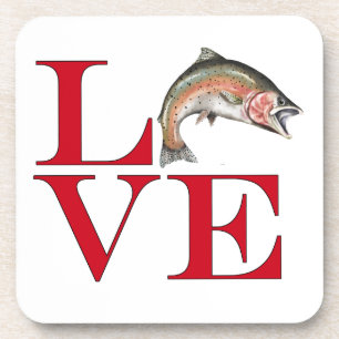 I Love Trout Coaster