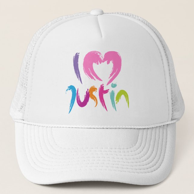 I Love   Trucker Hat (Front)