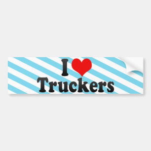 I Love Truckers Bumper Sticker