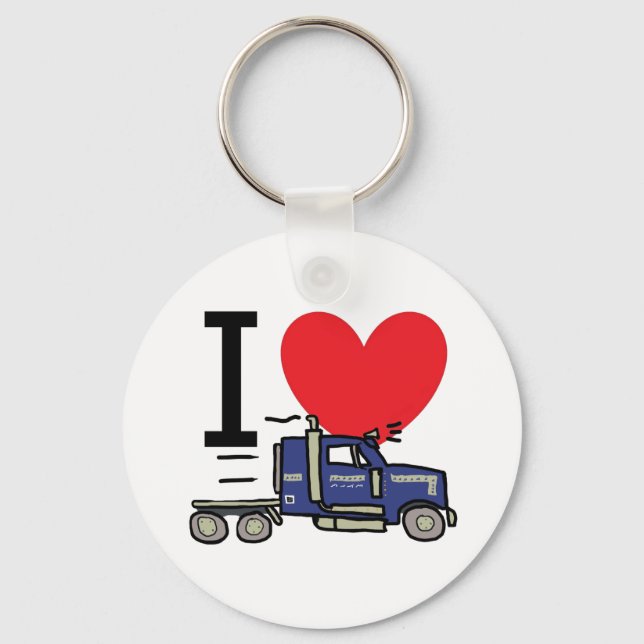 I Love Trucking Key Ring (Front)