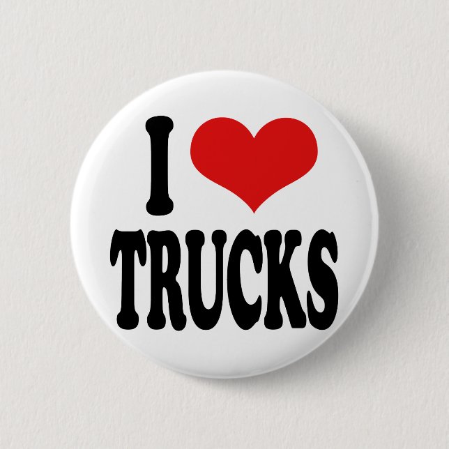 I Love Trucks 6 Cm Round Badge (Front)