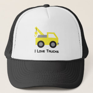 I love Trucks, Cute Yellow Vehicle for Trucker Hat