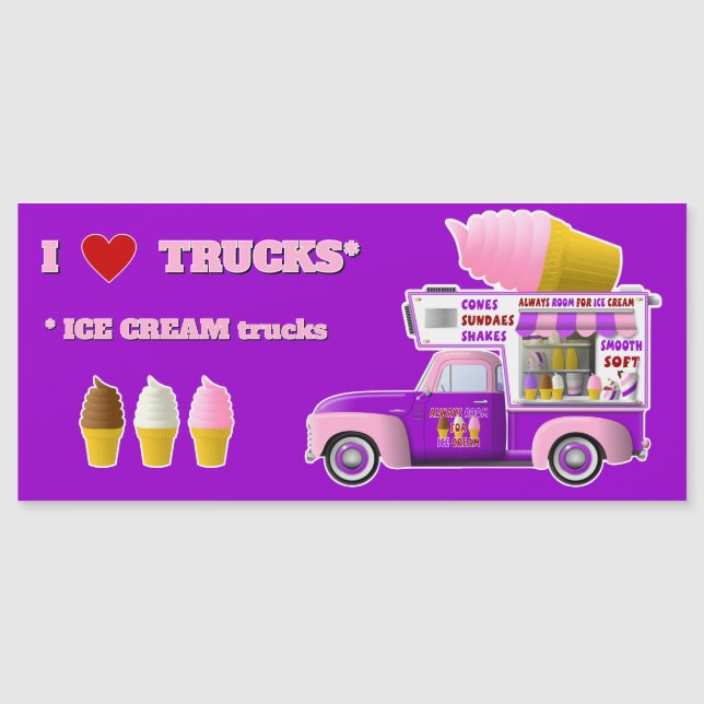 I Love Trucks (ICE CREAM Trucks) magnet (Front)