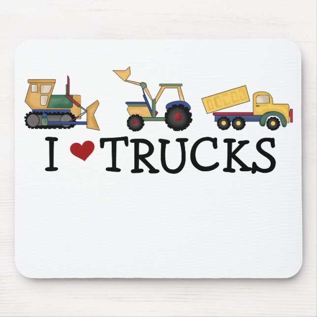 I Love Trucks Mouse Mat (Front)