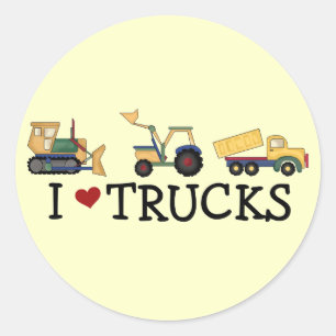 I Love Trucks T-shirts and Gifts Classic Round Sticker