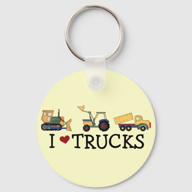 I Love Trucks T-shirts and Gifts Key Ring (Front)