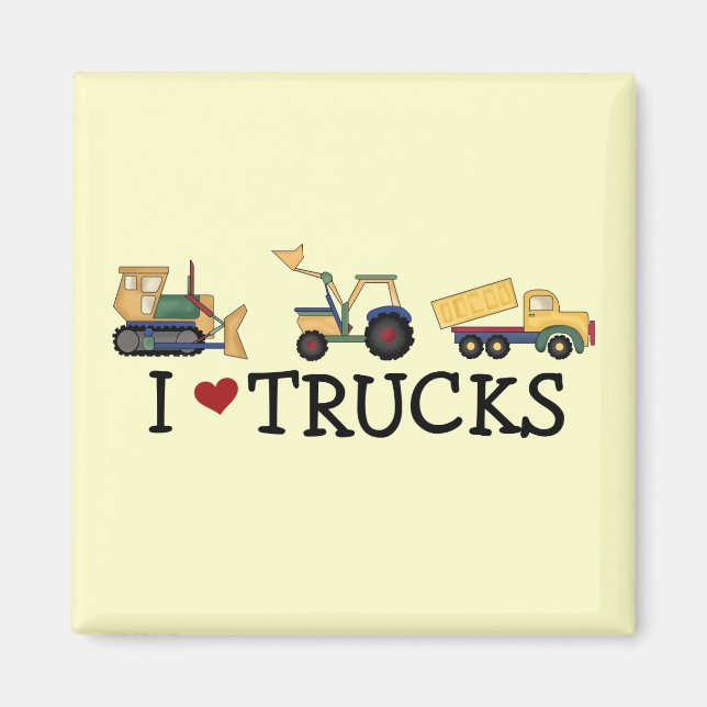 I Love Trucks T-shirts and Gifts Magnet (Front)