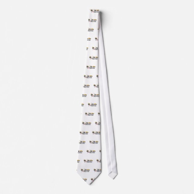 I Love Trucks T-shirts and Gifts Tie (Front)