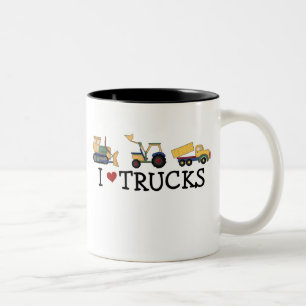 I Love Trucks Two-Tone Coffee Mug