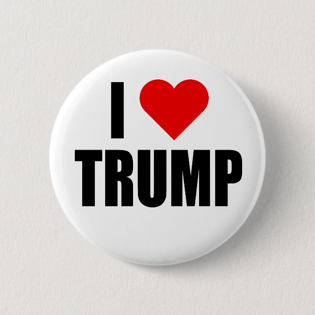 "I LOVE TRUMP" 1.25-inch 6 Cm Round Badge (Front)
