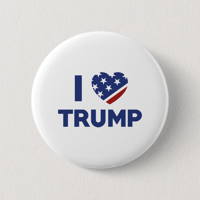 I Love Trump 6 Cm Round Badge (Front)