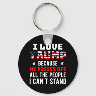 I Love Trump Because He Pisses Off The People I Ca Key Ring