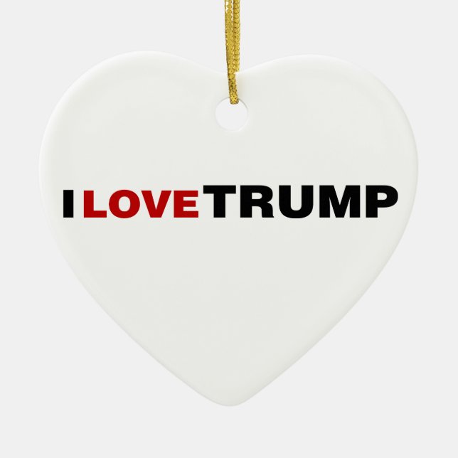 I Love Trump Ceramic Tree Decoration (Front)