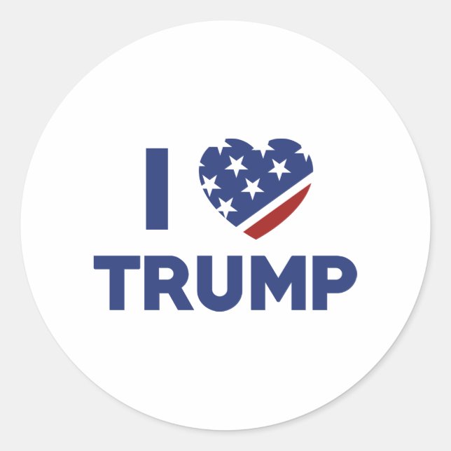 I Love Trump Classic Round Sticker (Front)