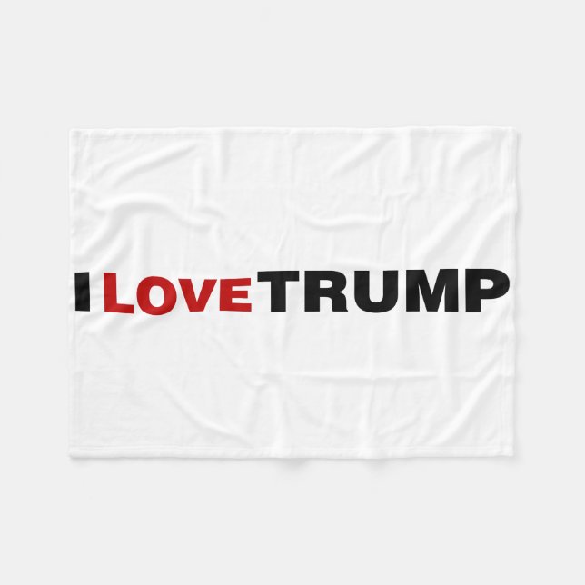 I Love Trump Fleece Blanket (Front (Horizontal))