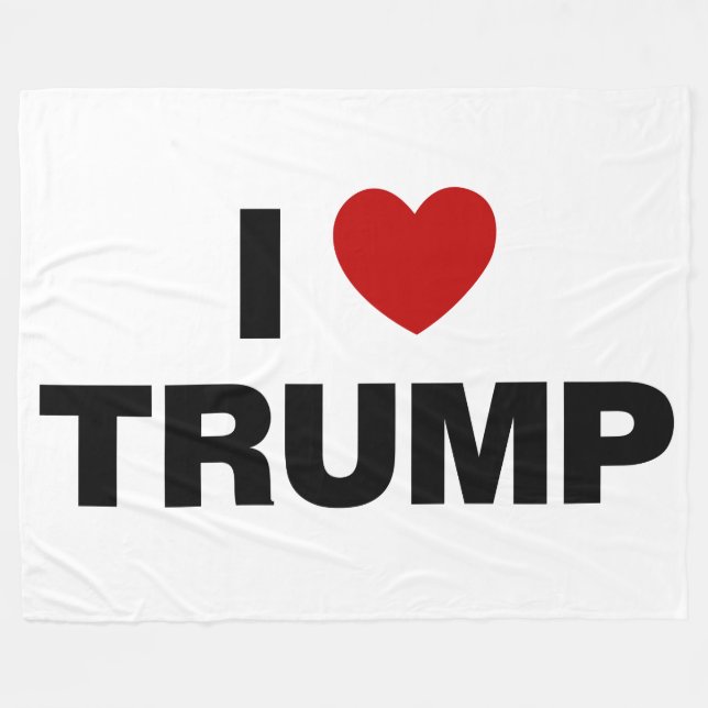 I Love Trump Fleece Blanket (Front (Horizontal))