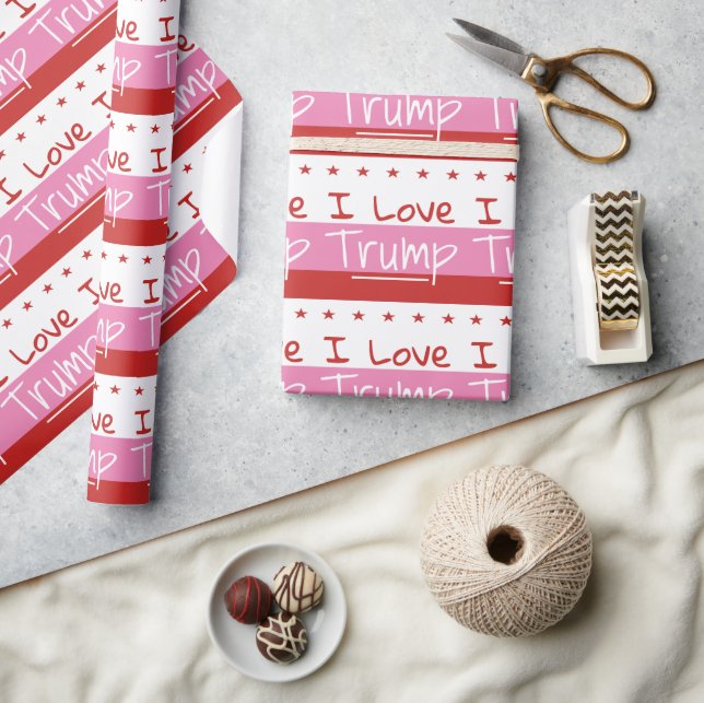 I Love Trump ... for President Pink Wrapping Paper (Crafts)