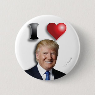 I LOVE TRUMP Happy Smiling President 6 Cm Round Badge