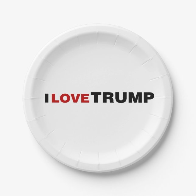 I Love Trump Paper Plate (Front)
