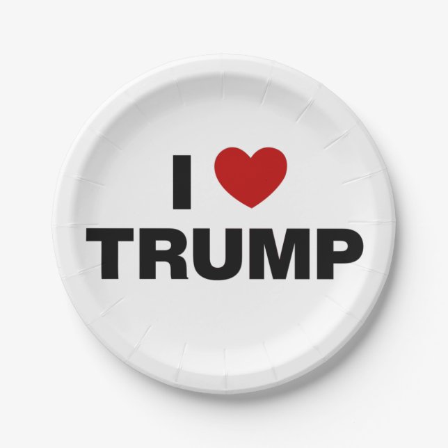 I Love Trump Paper Plate (Front)