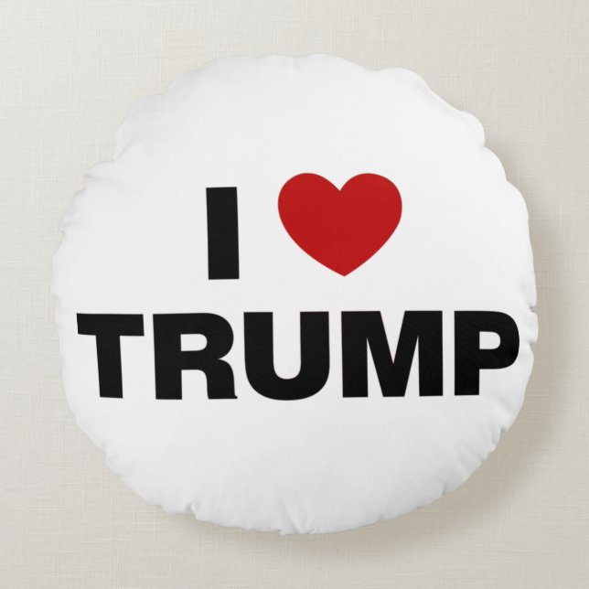 I Love Trump Round Cushion (Front)