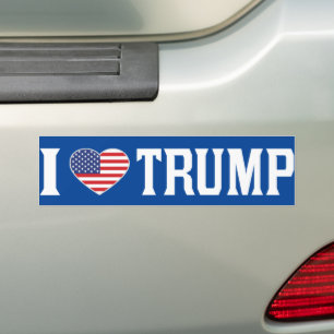 I Love Trump US Flag Pro-Trump Bumper Sticker