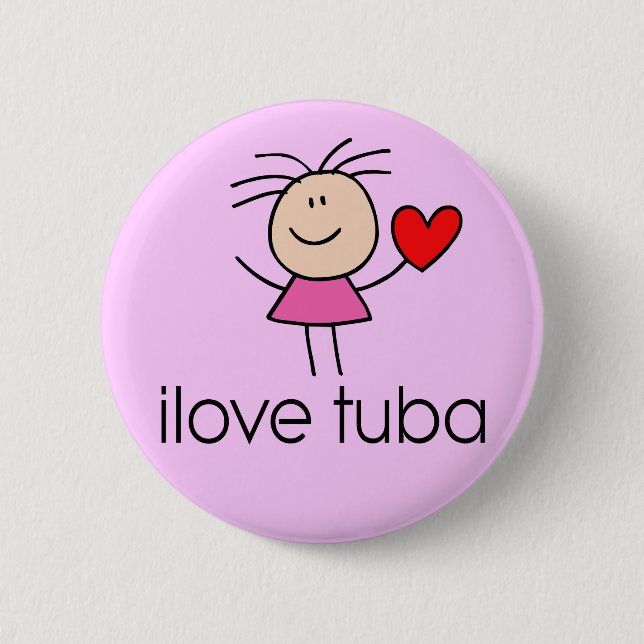 I Love Tuba Button (Front)