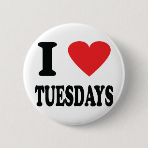 I love tuesdays icon 6 cm round badge