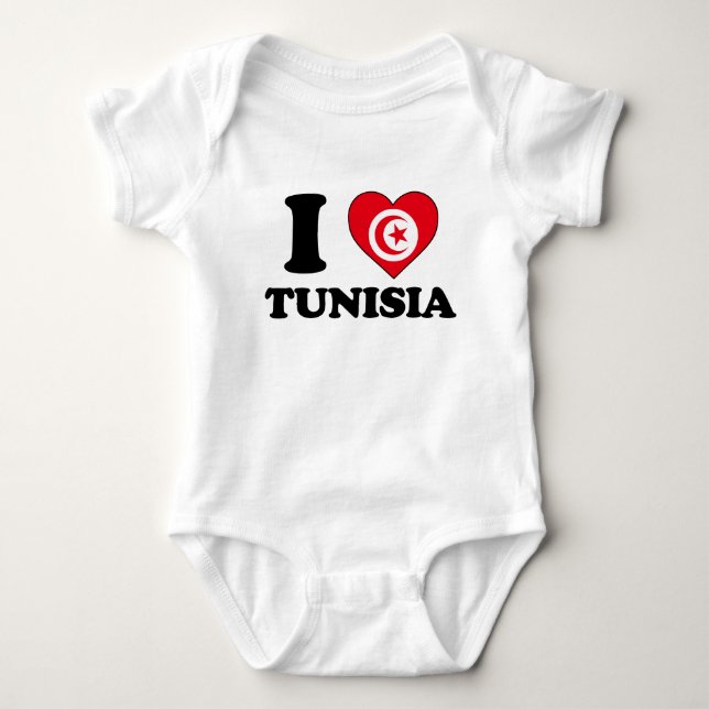 I love Tunisia Baby Bodysuit (Front)