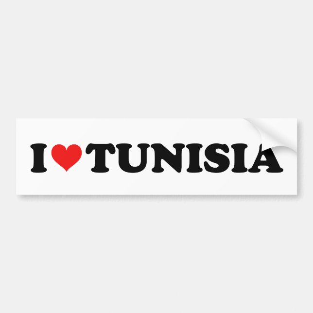 I Love Tunisia Red I Heart Tunisian Car Bumper Sticker (Front)