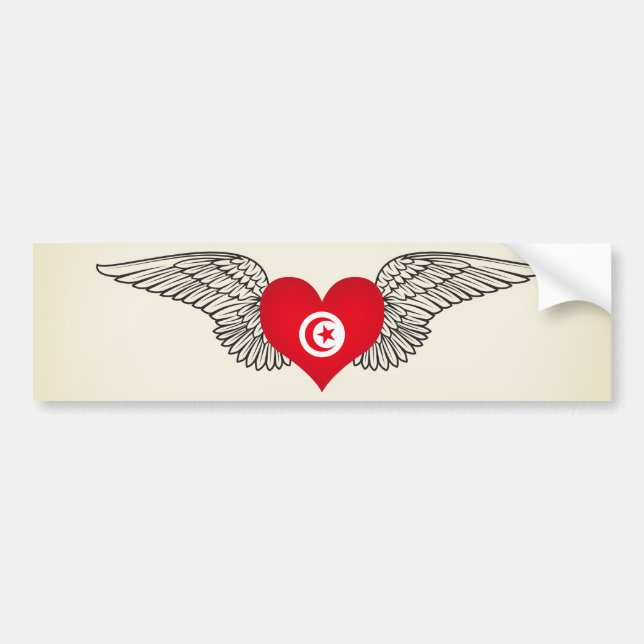 I Love Tunisia -wings Bumper Sticker (Front)