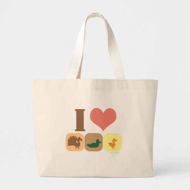 I Love Turducken! Large Tote Bag (Front)