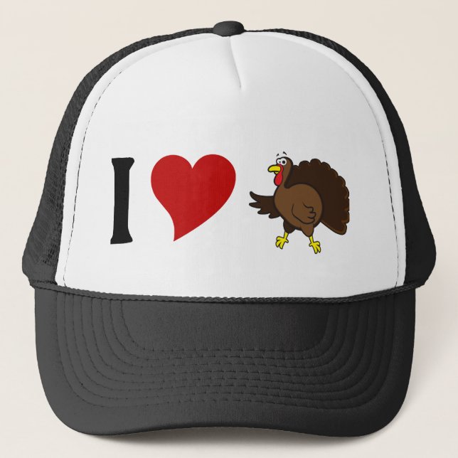 I Love Turkey Trucker Hat (Front)