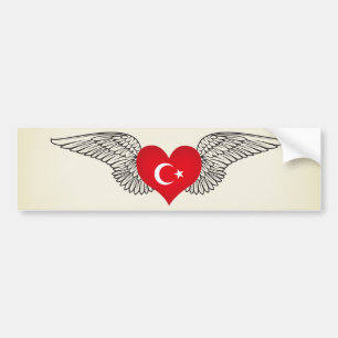I Love Turkey -wings Bumper Sticker