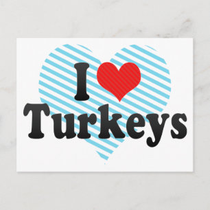 I Love Turkeys Postcard