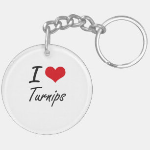 I Love Turnips artistic design Key Ring
