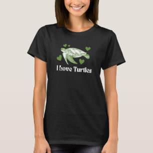 I Love Turtles Animal Green Cute Turtle Retro Groo T-Shirt