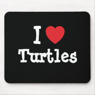 I love Turtles heart custom personalised Mouse Mat