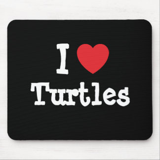 I love Turtles heart custom personalised Mouse Mat